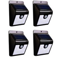 4x stuks solar tuinverlichting / muurlampen LED wandlamp spatwaterdicht met bewegingssensor   - - thumbnail