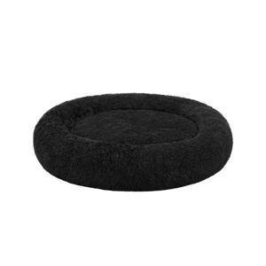 Wasbaar donutvormig hondenbed met zacht pluche, Inktzwart / L 120 x B 120 x H 20 cm