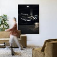 Urban Cotton Wandkleed 'Luxury Garage' 110 x 145cm in Frame - black