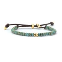 Qoss Kralen Armband Maartje Groen | Goud