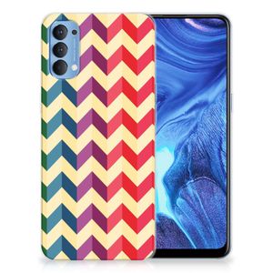 OPPP Reno 4 TPU bumper Zigzag Multi Color
