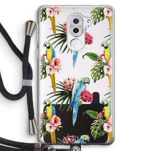 Kleurrijke papegaaien: Honor 6X Transparant Hoesje met koord