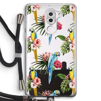 Kleurrijke papegaaien: Honor 6X Transparant Hoesje met koord