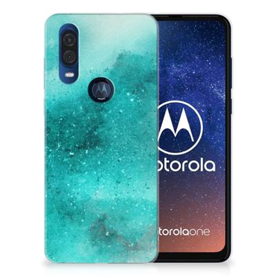 Smartphone hoesje Motorola One Vision Painting Blue Smartphone hoesje Motorola One Vision Painting Blue