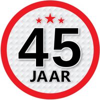 45 jaar leeftijd sticker rond verjaardag versiering   - - thumbnail