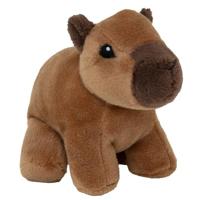 Nature Planet Knuffeldier Capybara - zachte pluche stof - veel details - bruin - 13 cm
