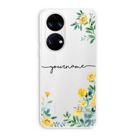 Gele bloemen: Huawei P50 Transparant Hoesje