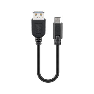 Goobay USB 3.2 GEN 1 (USB3.0) Aansluitkabel - USB-C naar USB-A - 5Gbit/s - USB adapter - OTG kabel - USB-C naar USB-A aansluitkabel- 0.2m - 5Gbit/s - GEN 1 - zwart