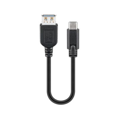 Goobay USB 3.2 GEN 1 (USB3.0) Aansluitkabel - USB-C naar USB-A - 5Gbit/s - USB adapter - OTG kabel - USB-C naar USB-A aansluitkabel- 0.2m - 5Gbit/s - GEN 1 - zwart