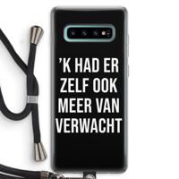 Meer verwacht  - Zwart: Samsung Galaxy S10 Plus Transparant Hoesje met koord