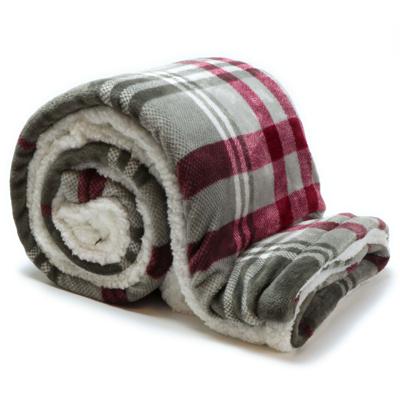 Plaid larsson l150 b200 cm grijs/rood - Unique living