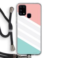 Strepen pastel: Samsung Galaxy M31 Transparant Hoesje met koord