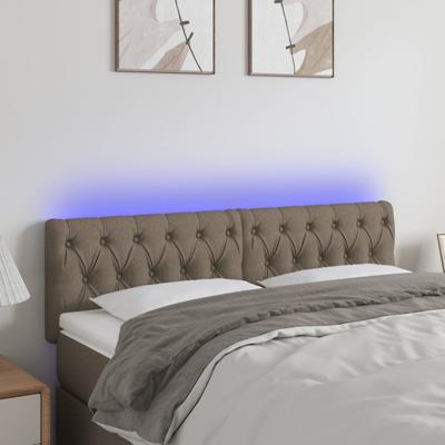 Hoofdbord LED 144x7x78/88 cm stof taupe