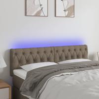 Hoofdbord LED 144x7x78/88 cm stof taupe