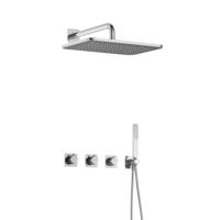 Hotbath Gal - GL106 - Inbouw Regendoucheset - Chroom - 2 Stopkranen - Thermostatisch - Wandarm 35 cm - Hoofddouche 270x400 mm - Staafhanddouche - met GL106 - V02