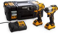 DeWalt dck2111l2t actieset dcd706 klopboorschroefmachine + dcf801 slagschroevendraaier 12v 3,0ah xr - dck2111l2t