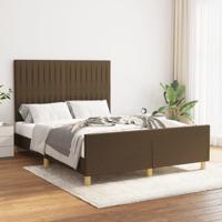 Bedframe zonder matras stof donkerbruin 140x190 cm