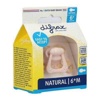 Difrax Fopspeen Natural 6m+ Roze-print