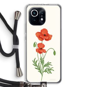 Red poppy: Xiaomi Mi 11 Transparant Hoesje met koord