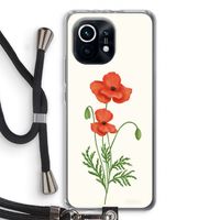 Red poppy: Xiaomi Mi 11 Transparant Hoesje met koord