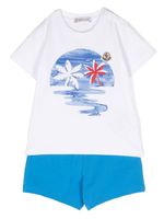 Moncler Enfant ensemble t-shirt-short à imprimé palmier - Blanc