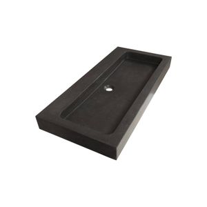 Wastafelblad Exclusive Line Black Spirit 100 Natuursteen 2 Kraangaten