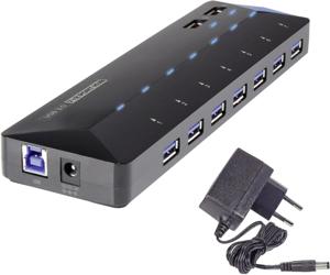 Renkforce RF-3806034 interface hub USB 3.2 Gen 1 (3.1 Gen 1) Type-B 5000 Mbit/s Zwart