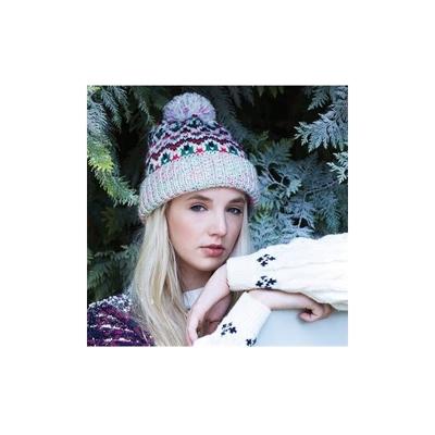 Beechfield wintermuts Blizzard - voor dames - Polyester - met Pompon - lichte kleuren mix met grijs