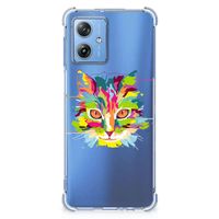 Motorola Moto G54 Stevig Bumper Hoesje Cat Color - thumbnail