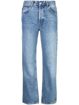 Reformation jean droit Cynthia à taille haute - Bleu