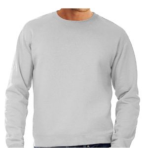 Grijze sweater / sweatshirt trui grote maat met ronde hals voor heren 4XL (60)  -