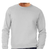 Grijze sweater / sweatshirt trui grote maat met ronde hals voor heren 4XL (60)  - - thumbnail