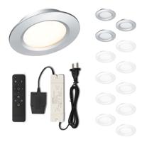 Set LED-inbouwspot met afstandsbediening Modena zilver 3W dimbaar 1-12 stuks