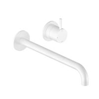 Hotbath Inbouw Wastafelkraan Cobber 25 cm Gebogen Uitloop 1-Hendel Mat Wit