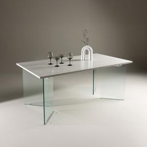 Nohr Eettafel Hal Betonlook en glas, 180 x 90cm - Lichtgrijs
