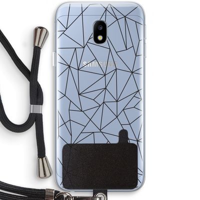 Geometrische lijnen zwart: Samsung Galaxy J3 (2017) Transparant Hoesje met koord