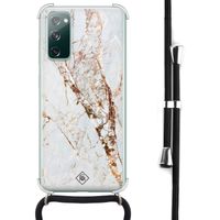 Samsung Galaxy S20 FE hoesje met koord - Marmer goud