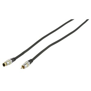 HQ 10m S-Video/1xRCA S-Video (4-pin) RCA Zwart, Zilver