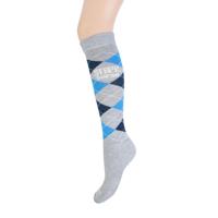 STAPP Horse Paardrijsokken Ruit Grijs / Marine / Blauw-35/38