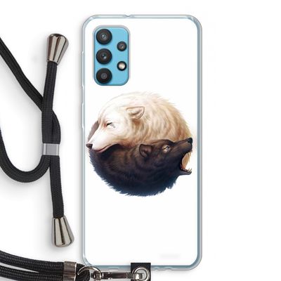 Yin Yang Wolves: Samsung Galaxy A32 4G Transparant Hoesje met koord