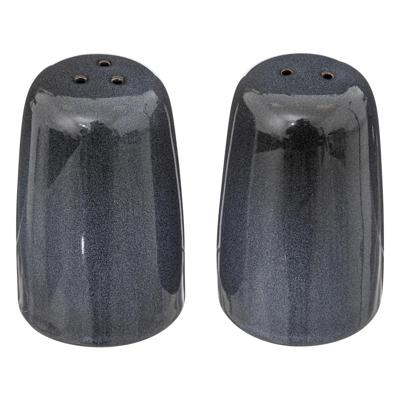 Peper en zout stel Blue stone - keramiek - donkerblauw - 4 x 8 cm