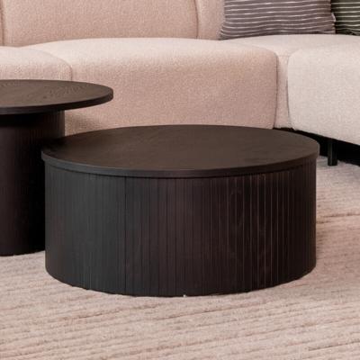 LABEL51 Ronde Salontafel 'Oliva' Zwart Eiken, 70cm