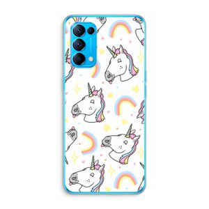 Rainbow Unicorn: Oppo Find X3 Lite Transparant Hoesje