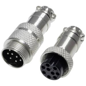 Pollin 453567 Ronde connector Stekker, Bus Totaal aantal polen: 9 1 set(s)