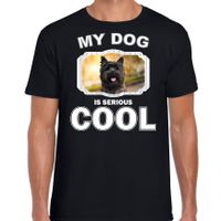 Cairn terrier honden t-shirt my dog is serious cool zwart voor heren - thumbnail