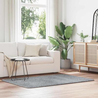Hoogpolig vloerkleed NAVARRA 120x170 cm polyester zilvergrijs