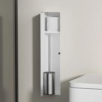 Toiletborstelset SaniClear Hide | Inbouw | Met rolhouder | Mat wit
