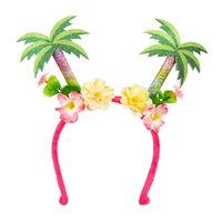 Carnaval verkleed Tiara/diadeem - Palmbomen en bloemen - dames/meisjes - Tropische Hawaii thema - thumbnail