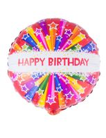 Folieballon Happy Birthday Stars - 46cm - thumbnail