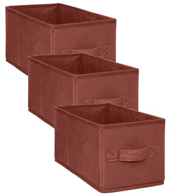 Opbergmand/kastmand - 3x stuks - 7 liter - bordeaux rood - 15 x 31 x 15 cm
